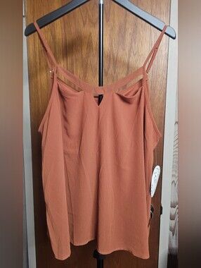 NAIF Rust-Tone Double-Strap Camisole Keyhole
